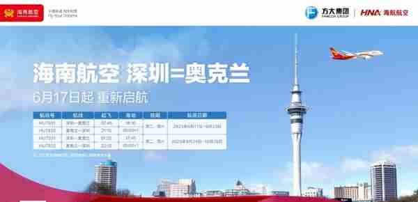 海南航空计划复航深圳始发2条国际航线