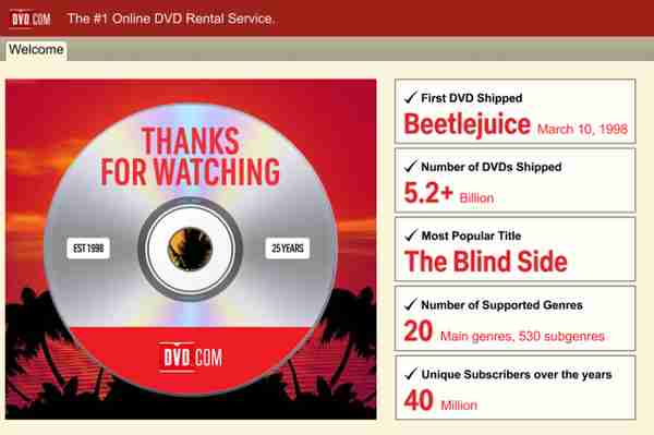 Netflix宣布结束25年DVD租赁业务，9月底邮寄最后一张光盘